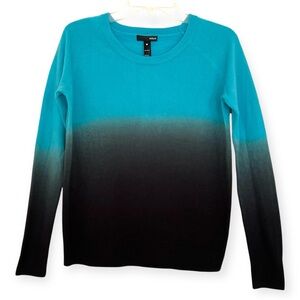 NWT AQUA Ombré Blue to Black Crewneck Pullover Sweater, Women’s Size S